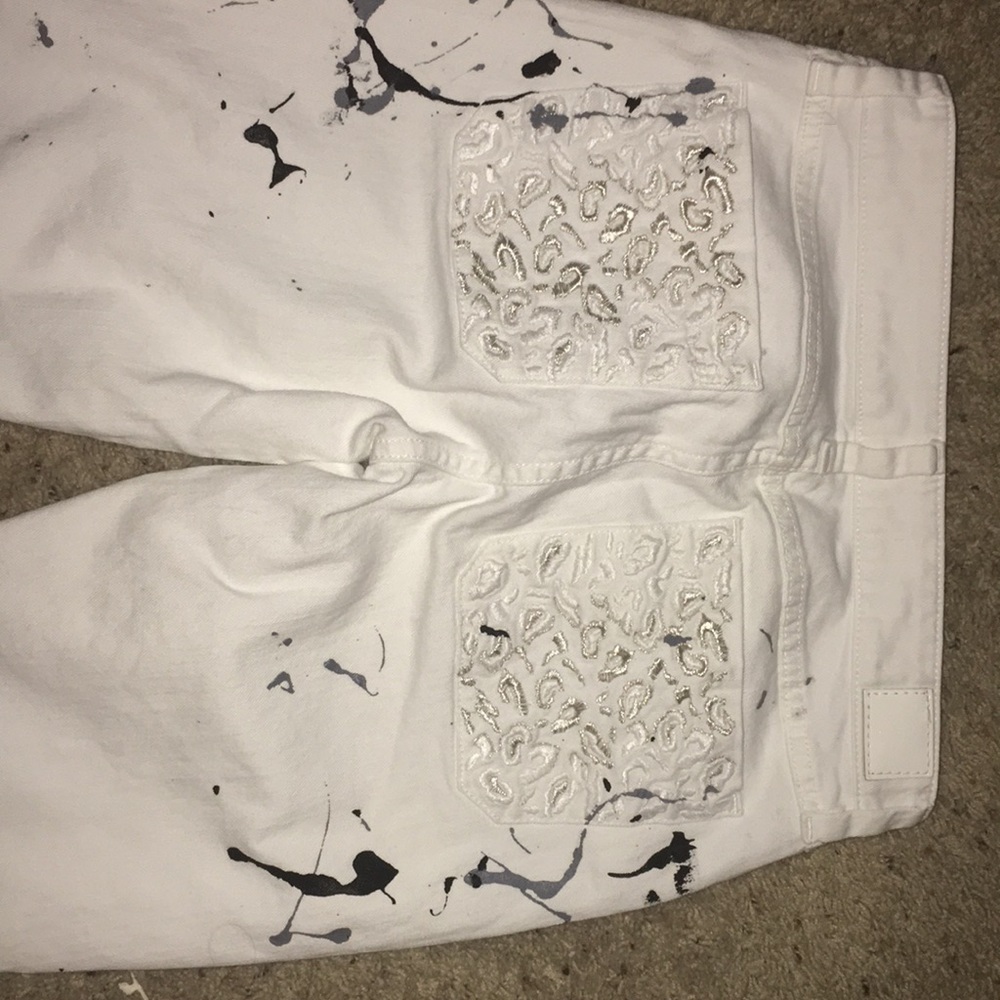 Guess Brittany Skinny jeans w/paint splatter 26 - Picture 3 of 5